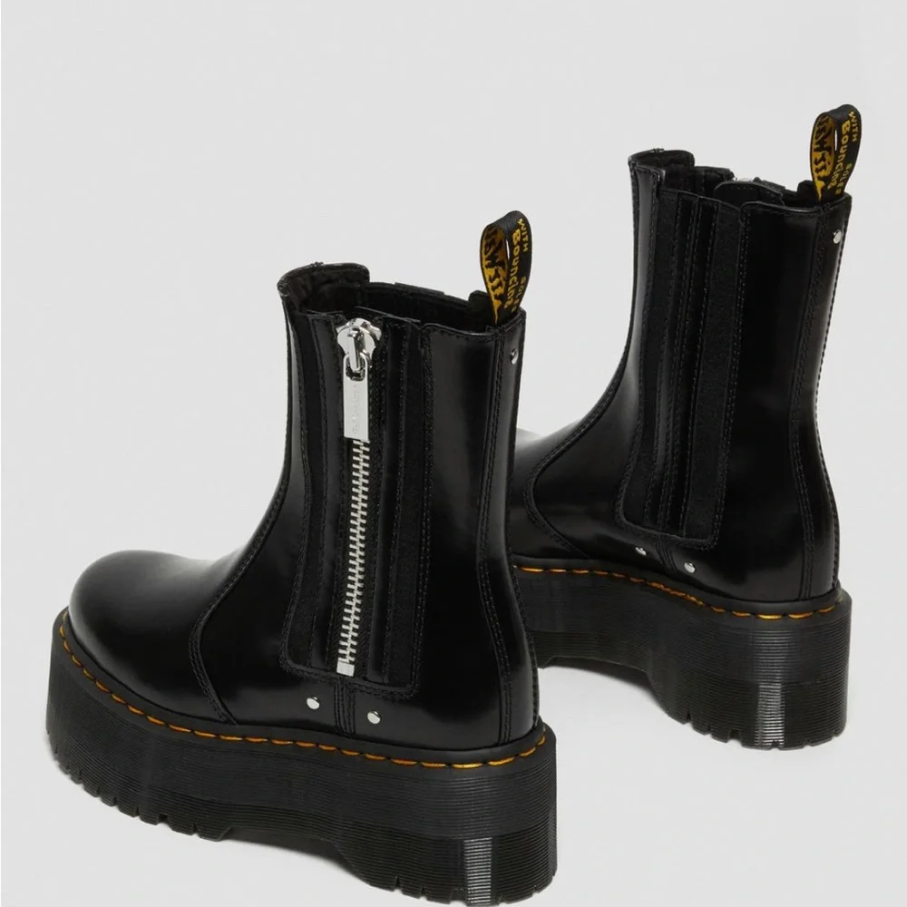 NEW Dr MARTENS 2976 MAX LEATHERS PLATFORM CHELSEA Boot Size : 8 - Picture 3 of 8
